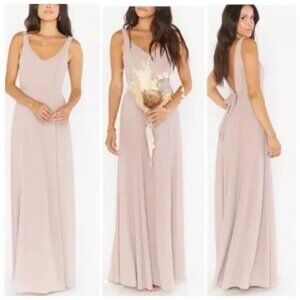Show Me Your Mumu Jenn Maxi Formal Bridesmaid Formal Soft Beige Chiffon NWT XXL